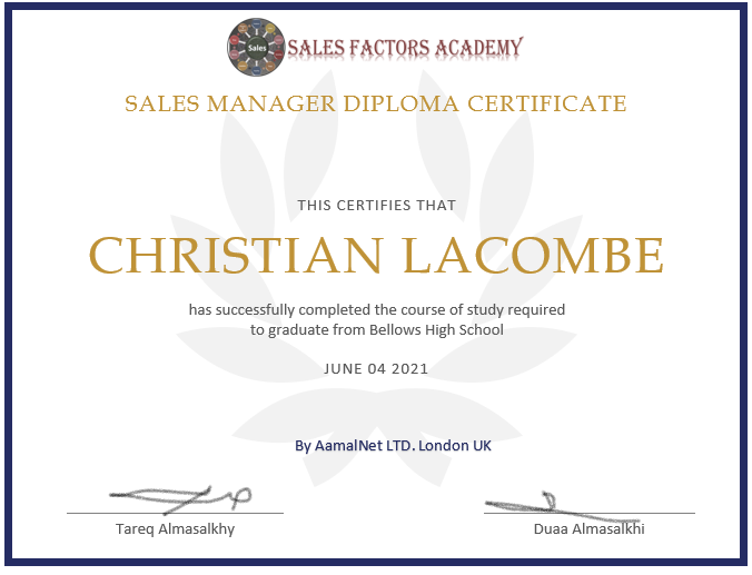 Sales Science Certificate Preview